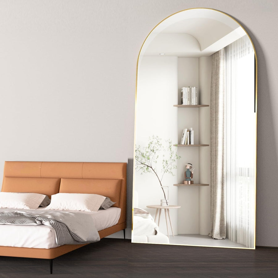 198x96cm Gold Arch Full Length Mirror Wall Leaning Floor Standing Luxury