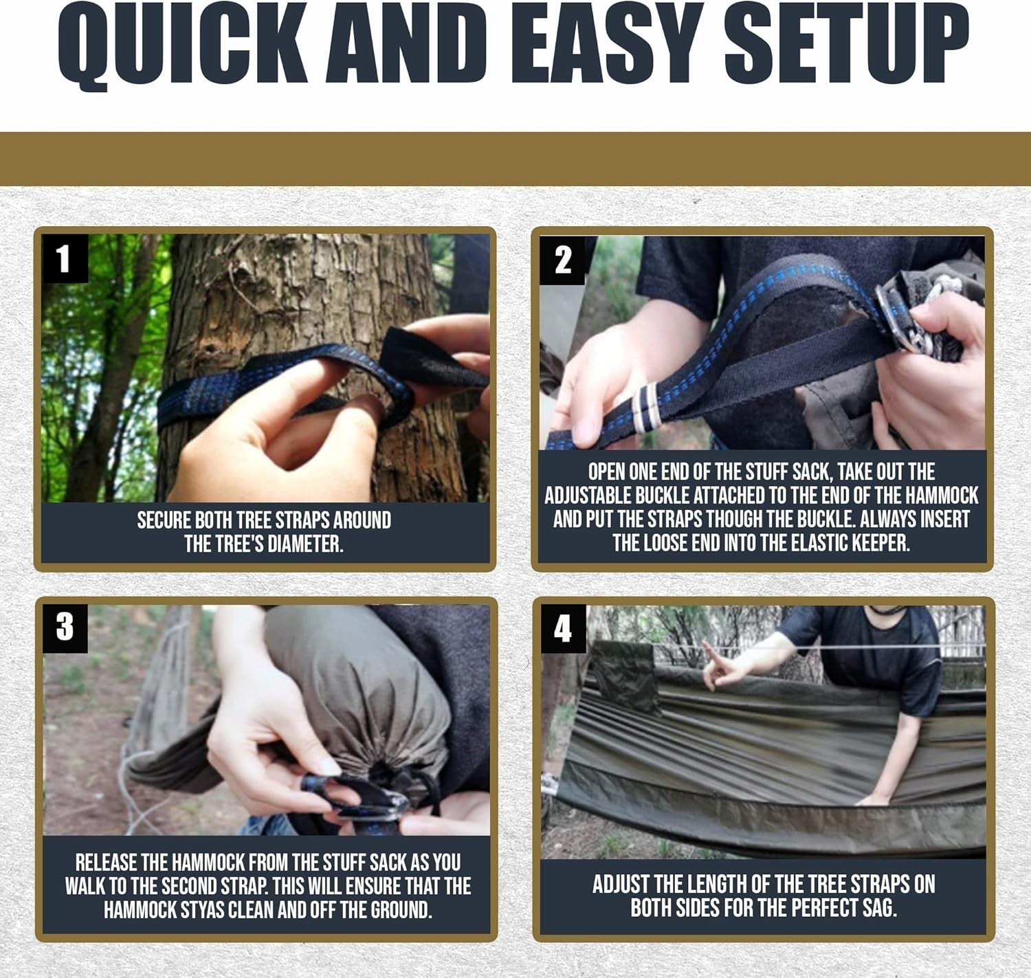 Outdoor Double Hammock with Mosquito Net, Lightweight & Easy Setup