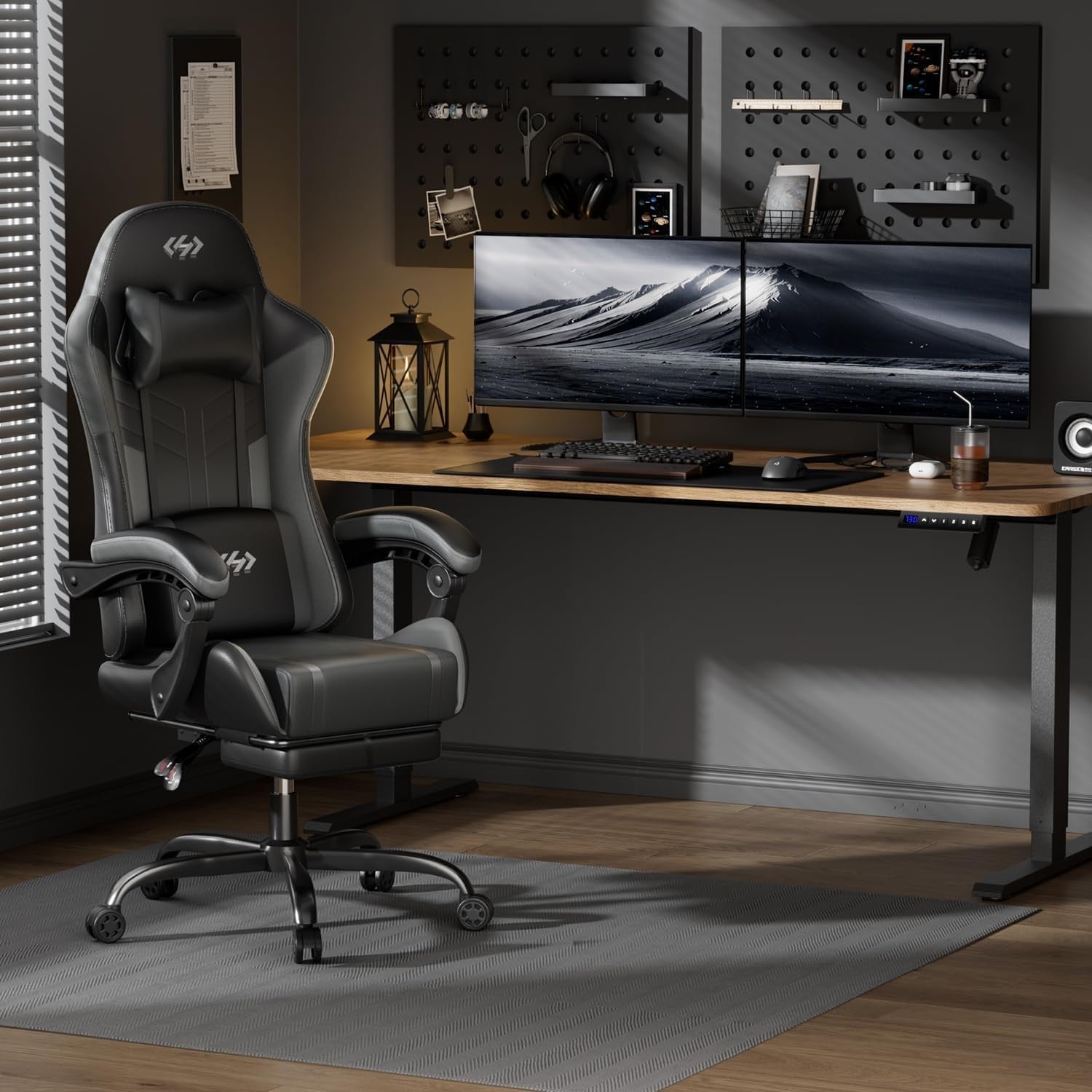 Massage Gaming Chair Recliner with Footrest Pocket Spring