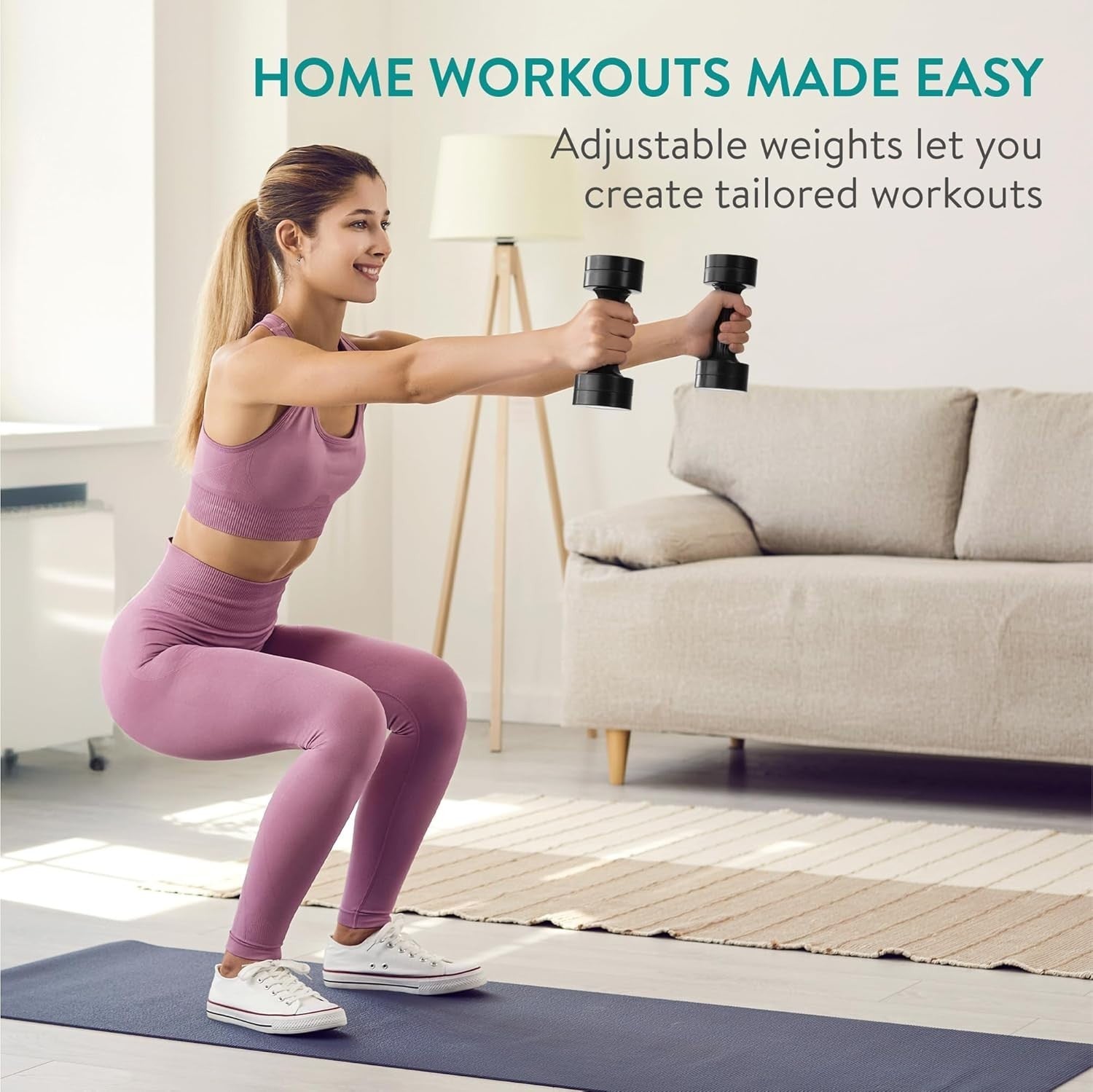 Adjustable Dumbbells Set 1–3.5kg Non Slip Compact Hand Weights Home Gym