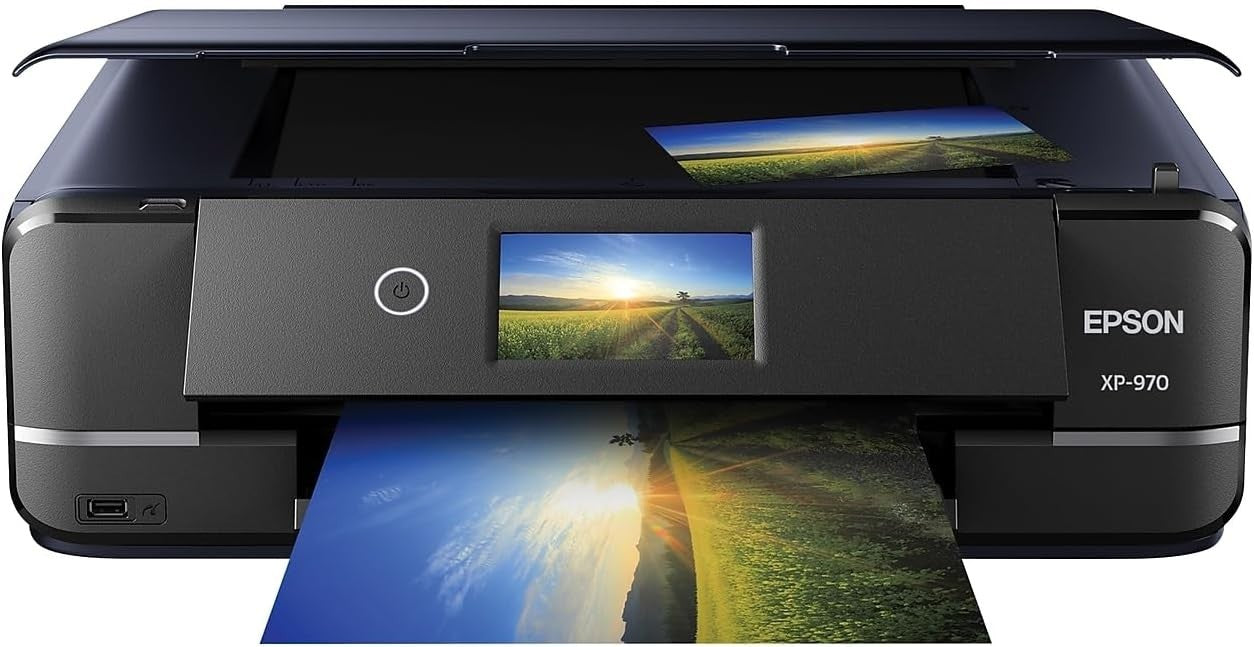 XP-970 Black Wireless Photo Printer Scan Copy 6-Color A3+ Prints
