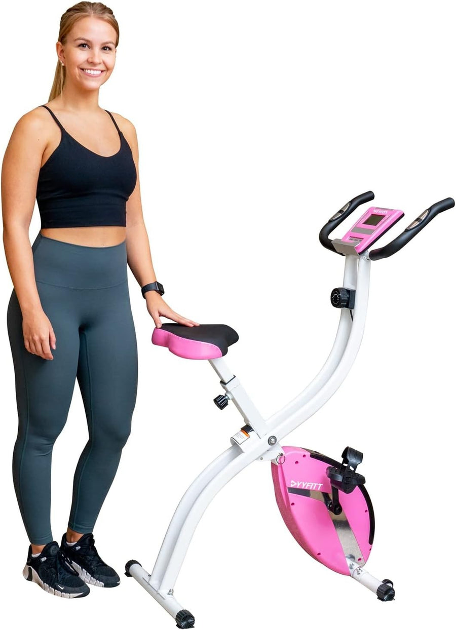 Foldable Exercise Bike w/ 16-Level Resistance, Pulse Sensor & LCD Monitor