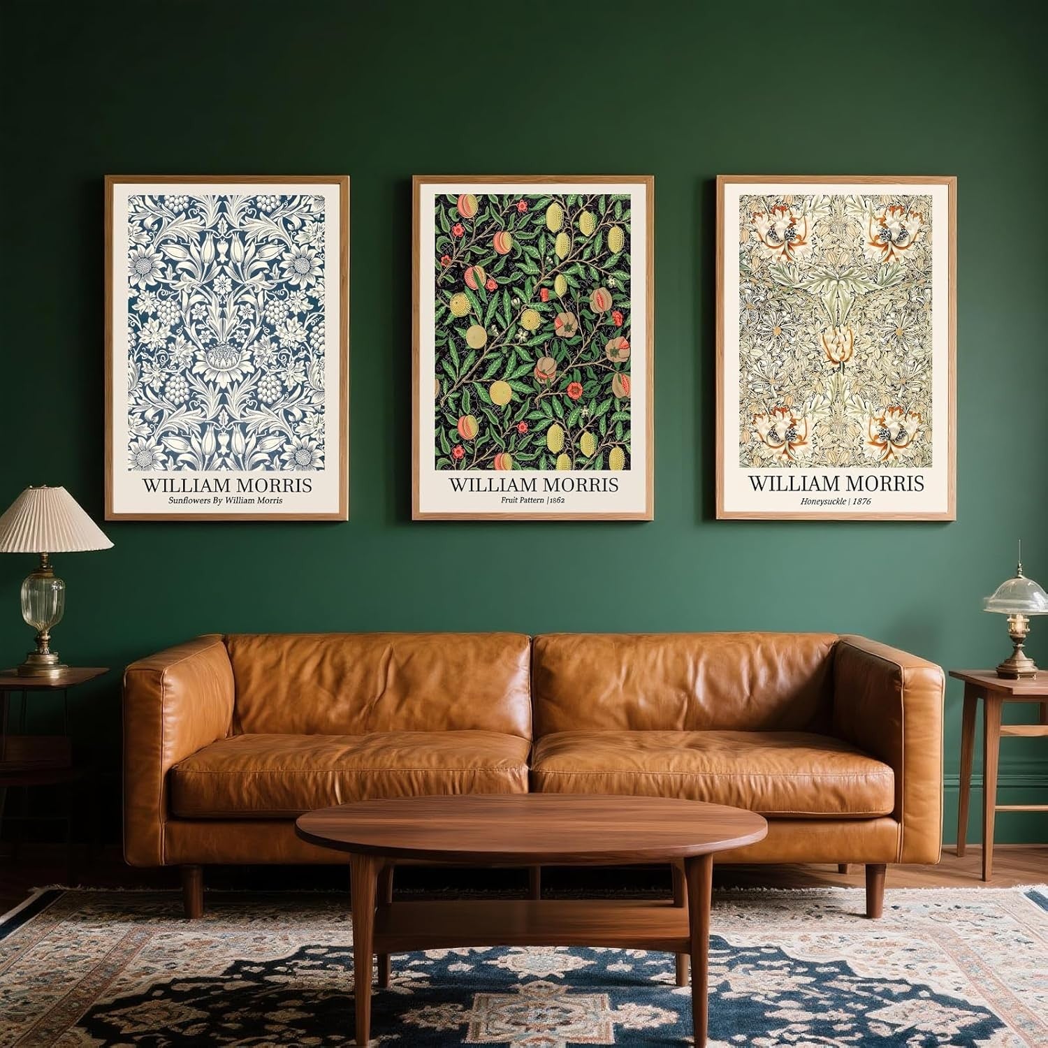 Vintage Floral Wall Art Set of 3 Neutral Canvas Prints Unframed 40x50cm