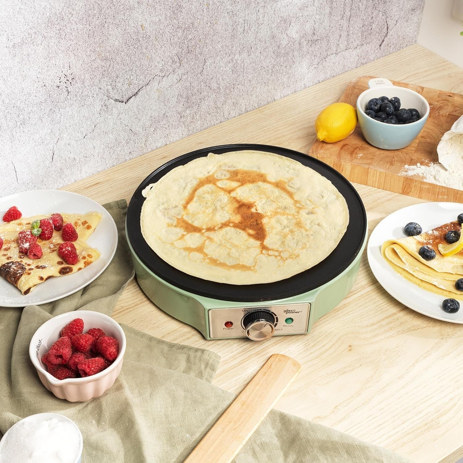 30cm Electric Crepe Maker, Non Stick Hotplate, Adjustable Temp, Spreader Include