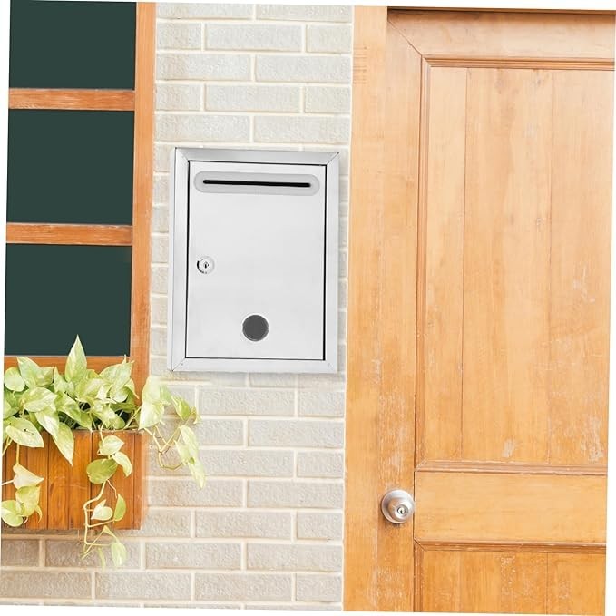 Lockable Stainless Steel Wall Mailbox – Secure Drop Box for Letters & Complaints