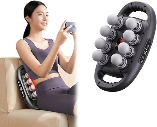 Hands Free Back Massager Deep Tissue Muscle Relief 8 Head 30 Levels Rechargeable