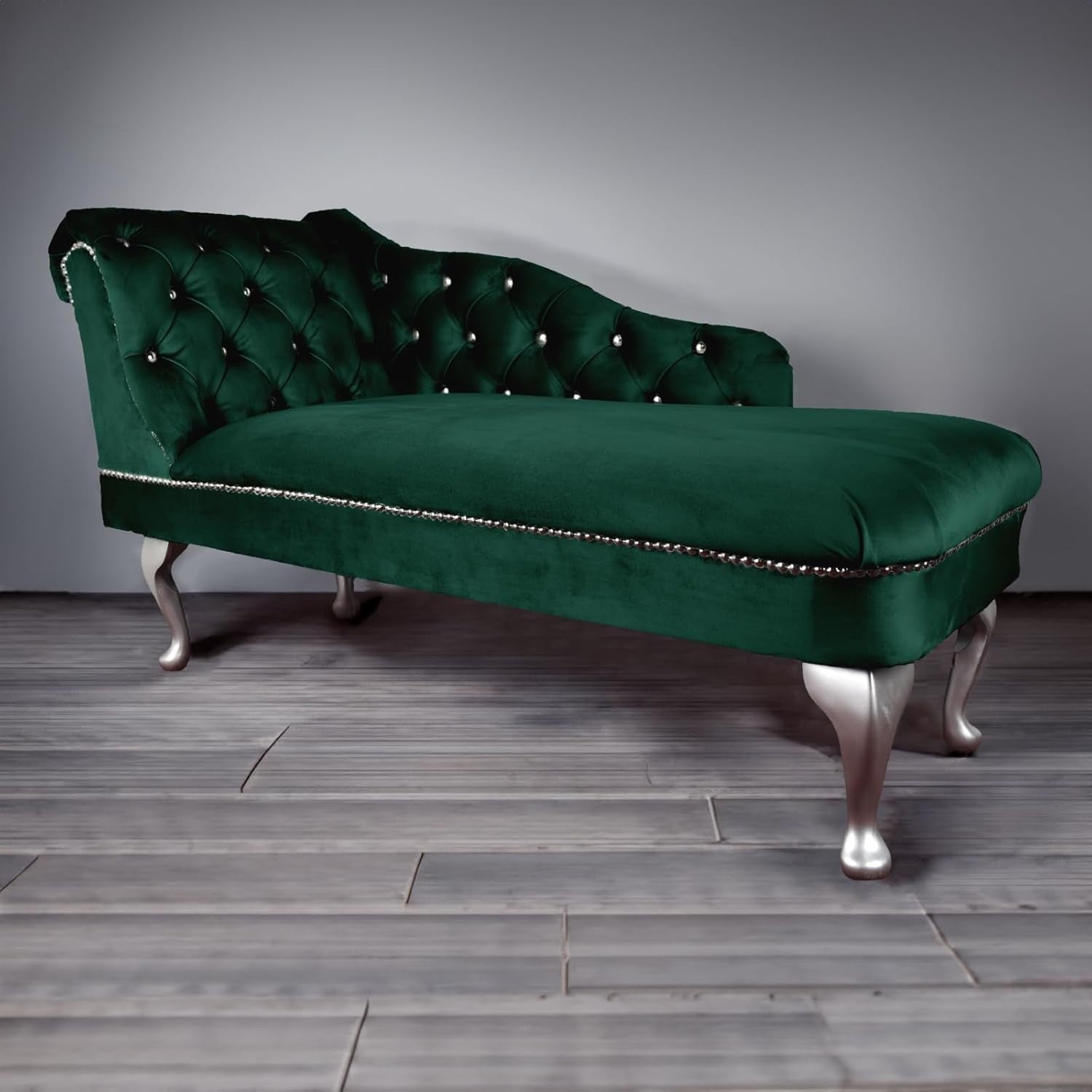 Tufted Jasper Velvet Chaise Lounge Sofa Left Hand – Handmade, Compact & Elegant