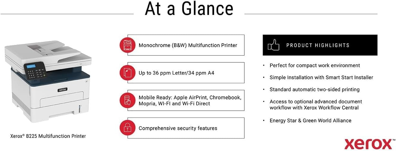 Mono Laser All-in-One Printer A4 Auto-Duplex WiFi 34ppm High-Res Compact