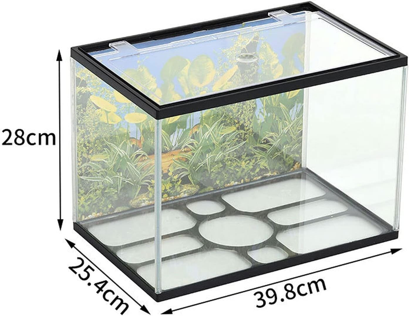 LED Glass Aquarium Fish Tank 26L Starter Kit Light Air Pump Filter Net