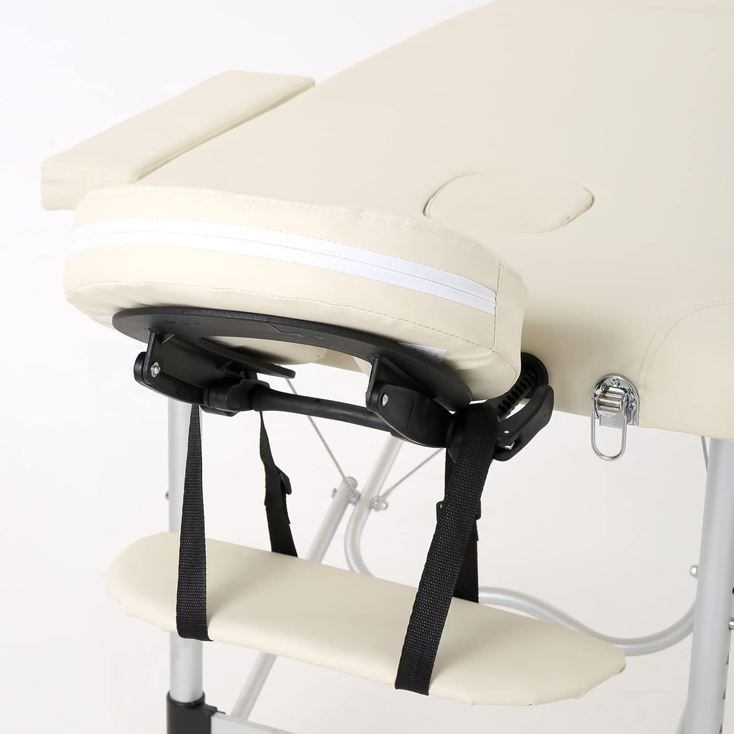 Portable Massage Table Foldable 3-Section Aluminium Therapy Bed w/ Backrest