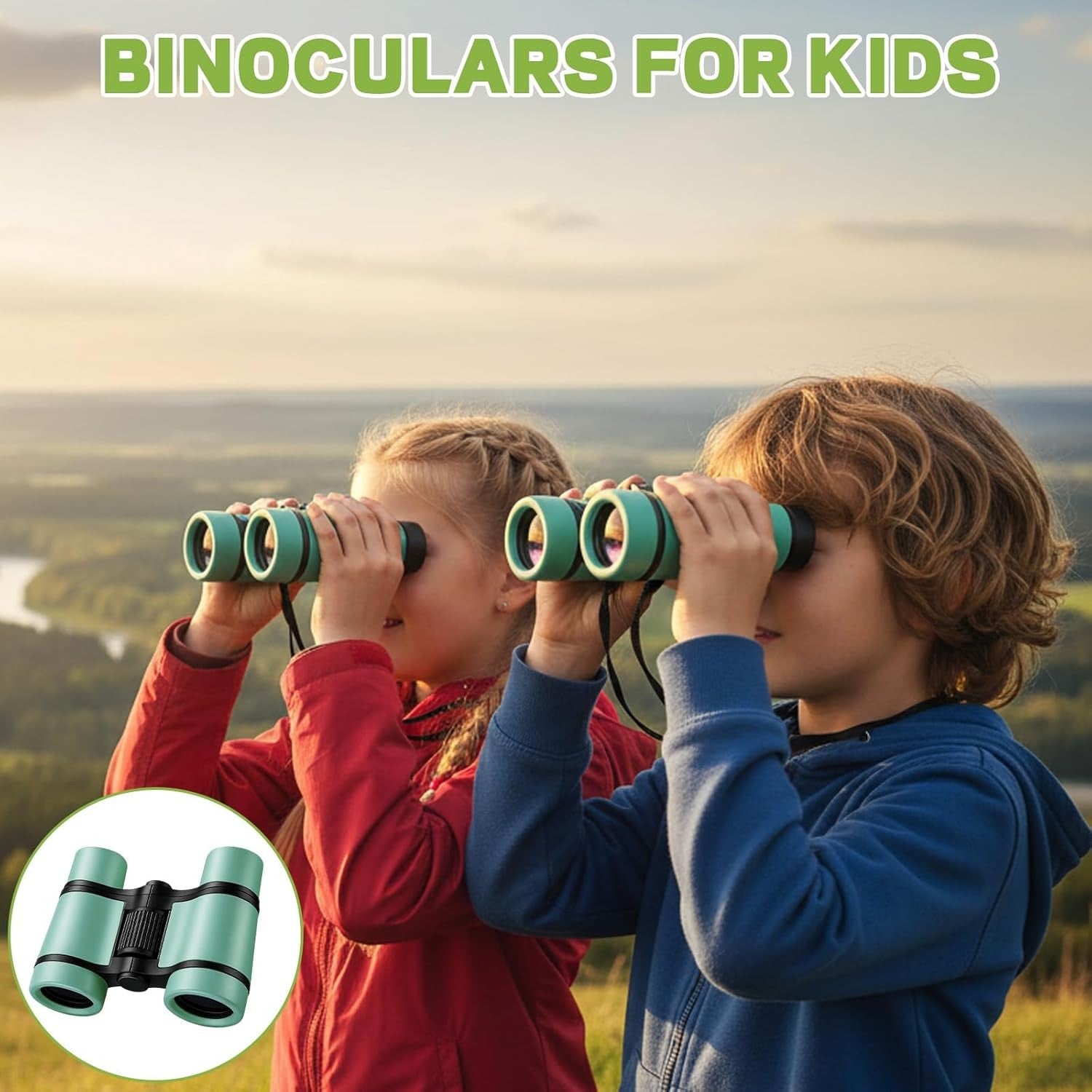 Kids Exploration Binoculars Set 4-Pack Lightweight Outdoor Adventure Toys
