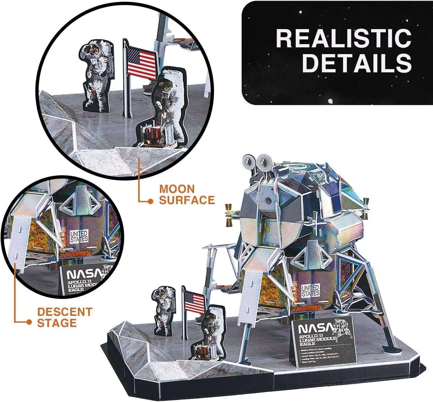 3D Space Rocket Puzzle for Kids & Adults - 93 Pieces, Educational Model