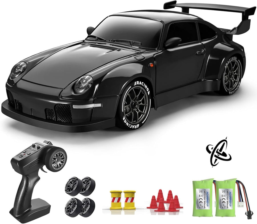 1:24 4WD RC Drift Car 25KM/H w/ Gyro Lights 2 Batteries + Extra Tires