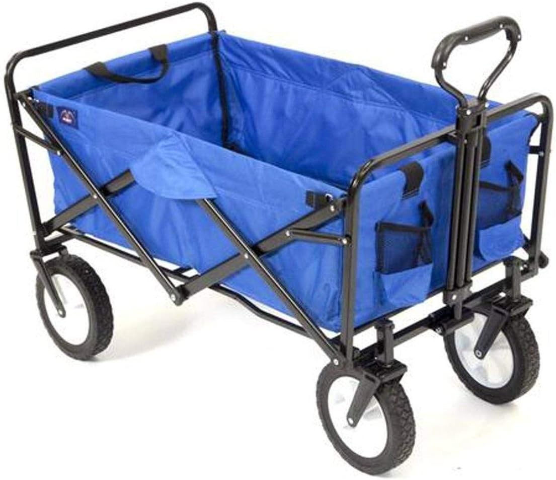 Pink Folding Wagon Cart 150lb Heavy Duty Compact Foldable Utility Trolley