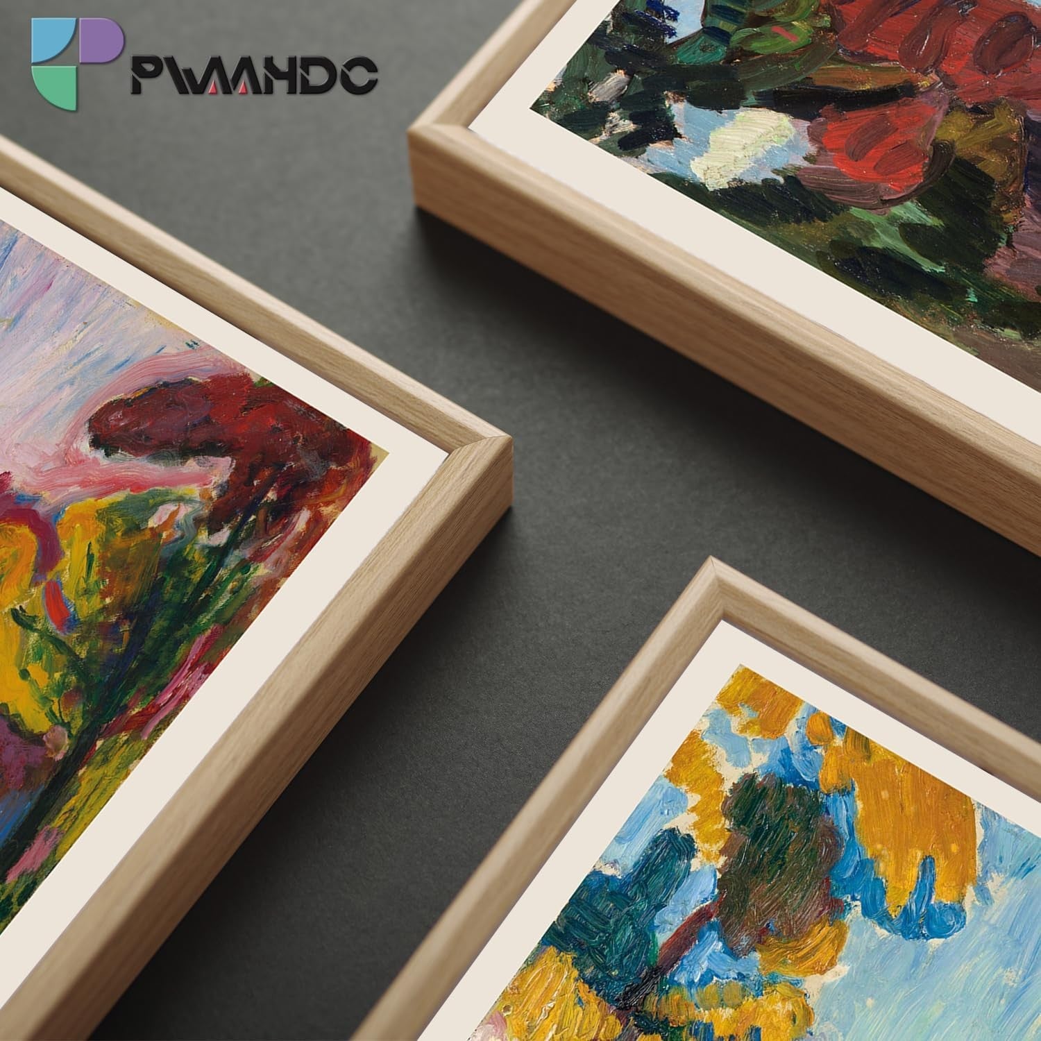 Colourful Abstract Wall Art Set of 3 Framed Prints 12x16 Modern Home Decor