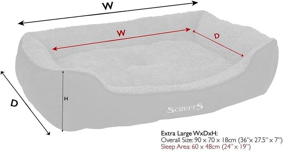 Extra Large Dog Box Bed 90x70cm Grey Washable Non Slip