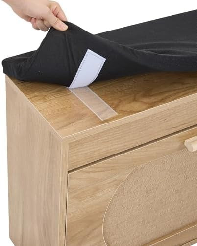 Wood Shoe Storage Bench with Cushion & Flip Drawer – Modern Hallway Seat