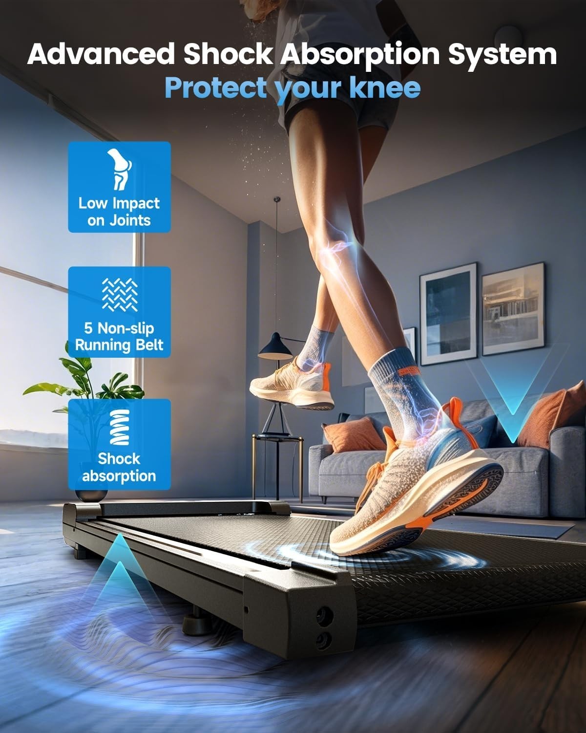 Compact Under Desk Treadmill – Portable Home Walking Pad with LED & Remote
