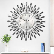 50.8cm Large Diamond Wall Clock – Silent Modern Sunburst Design Black
