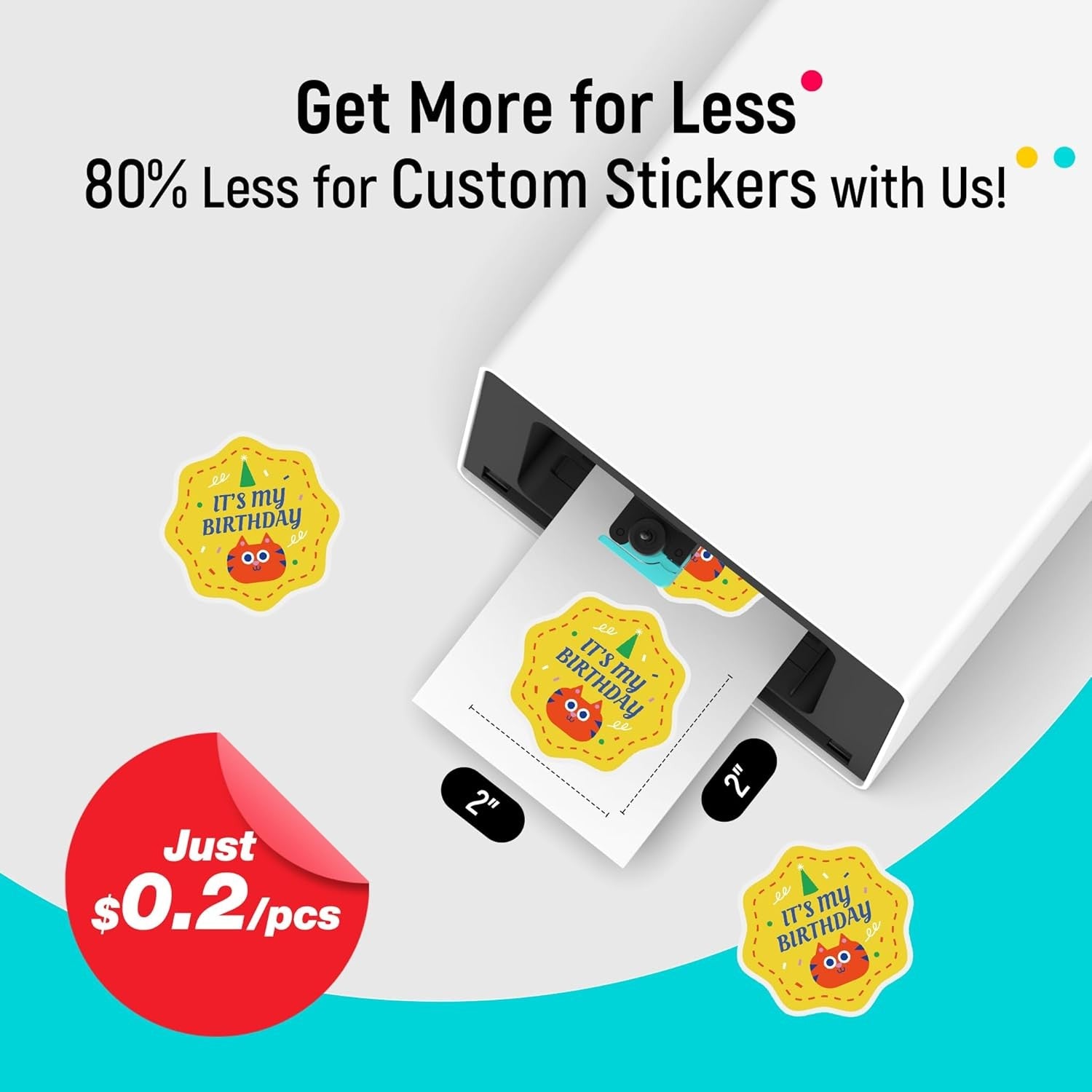 All-In-One Sticker Printer Cutter Photo Label Maker 300DPI DIY Crafts