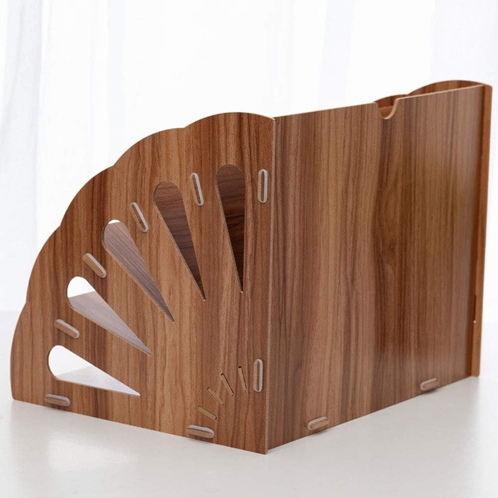 Black Wooden Desk Organizer – 5-Slot A4 File & Paper Holder