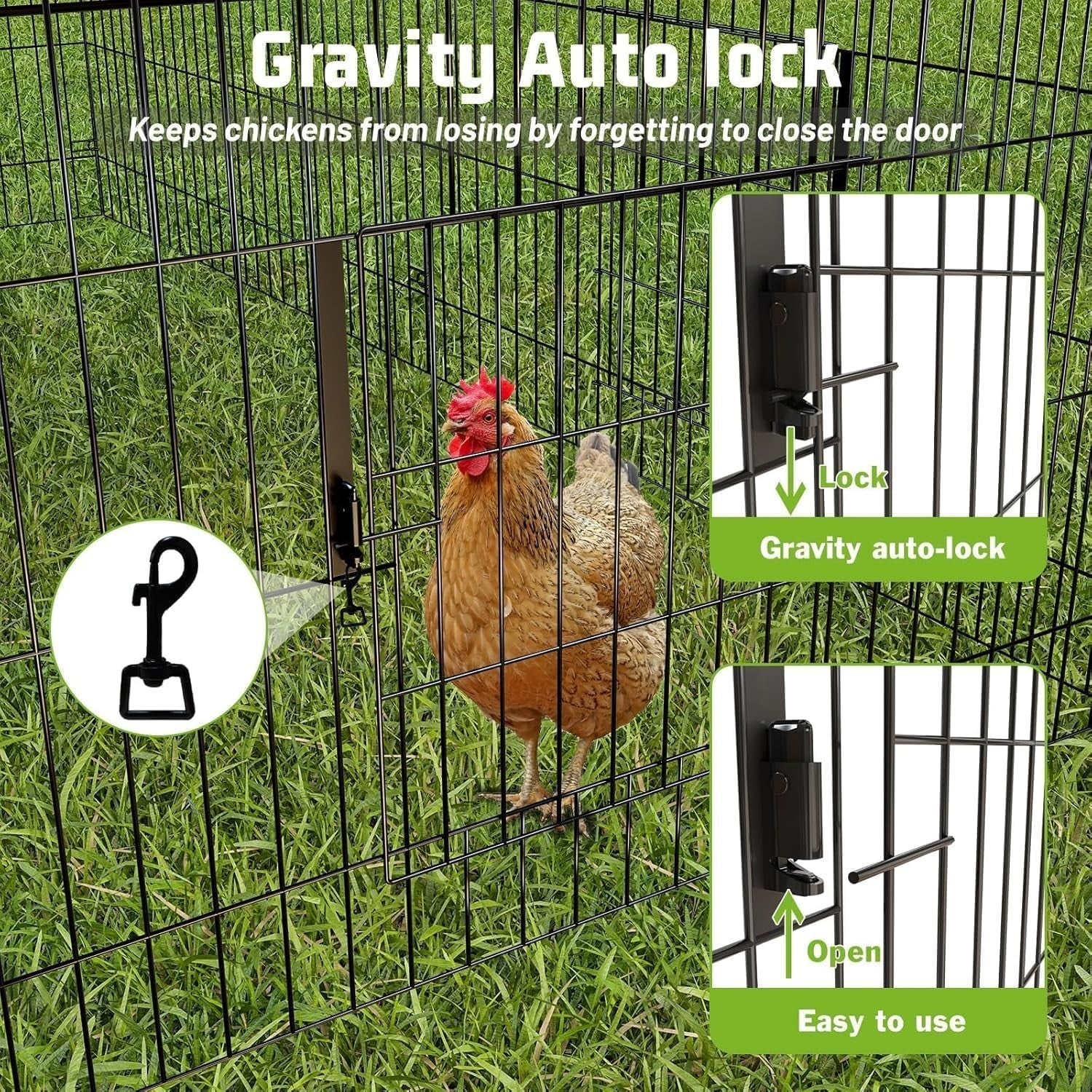 2.2x1m Walk In Metal Chicken Coop Run w UV Cover