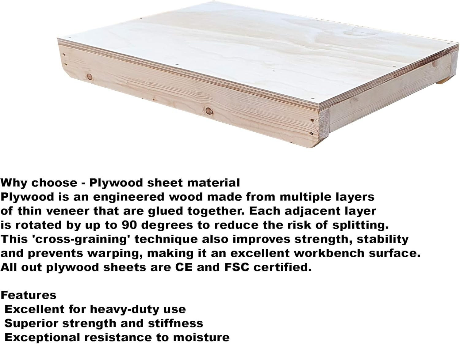 4ft Express Wooden Workbench – Heavy Duty Plywood Top DIY & Garage Table