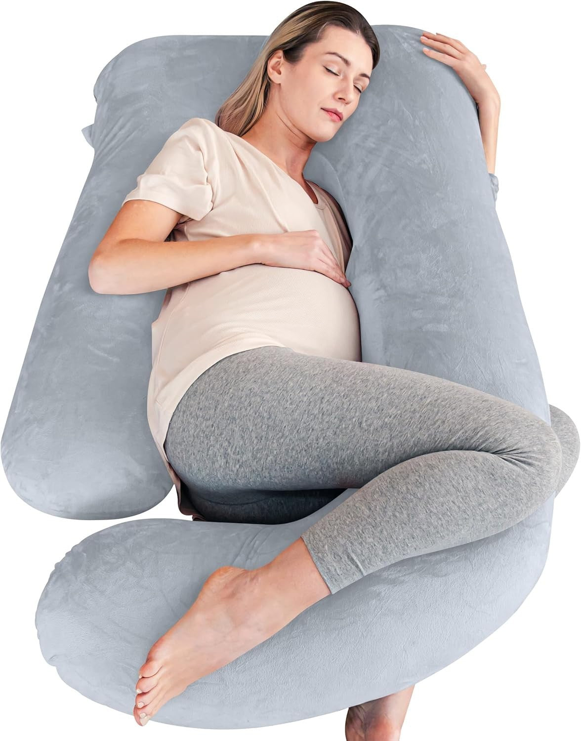 U Shaped Pregnancy Pillow 57in Full Body Maternity Support Soft Washable