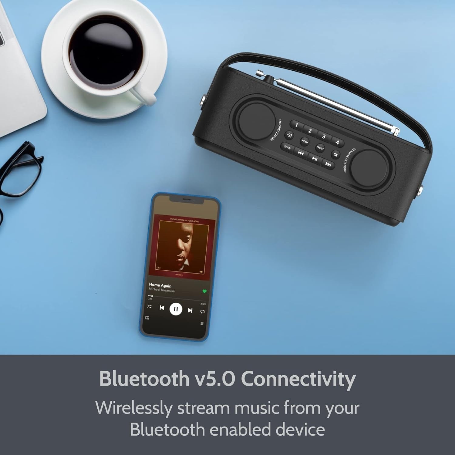 Portable DAB/DAB+ FM Radio Bluetooth Speaker USB-C Rechargeable