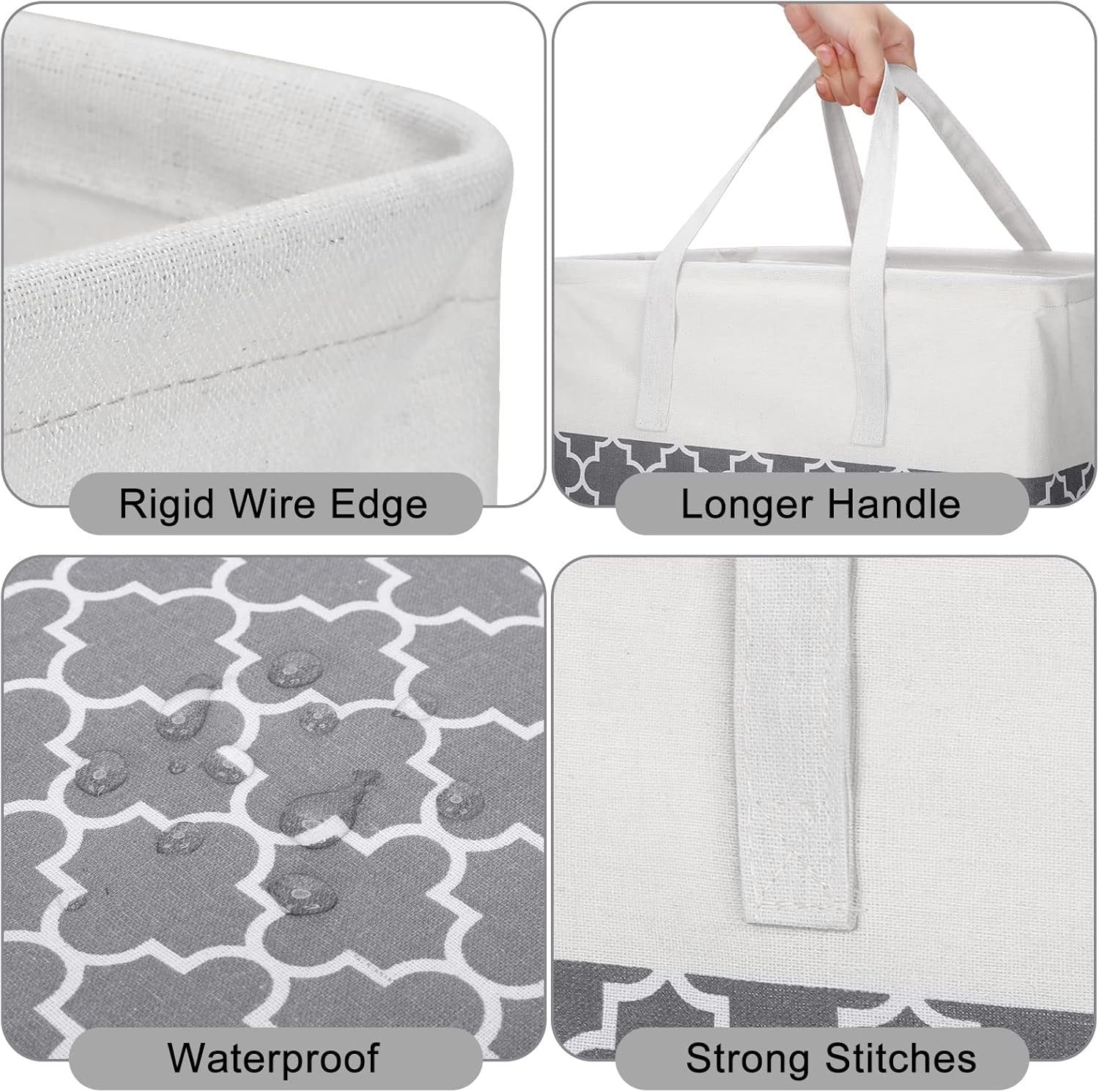 6pcs Foldable Laundry Hampers Waterproof Baskets with Handles for Bedroom Toy