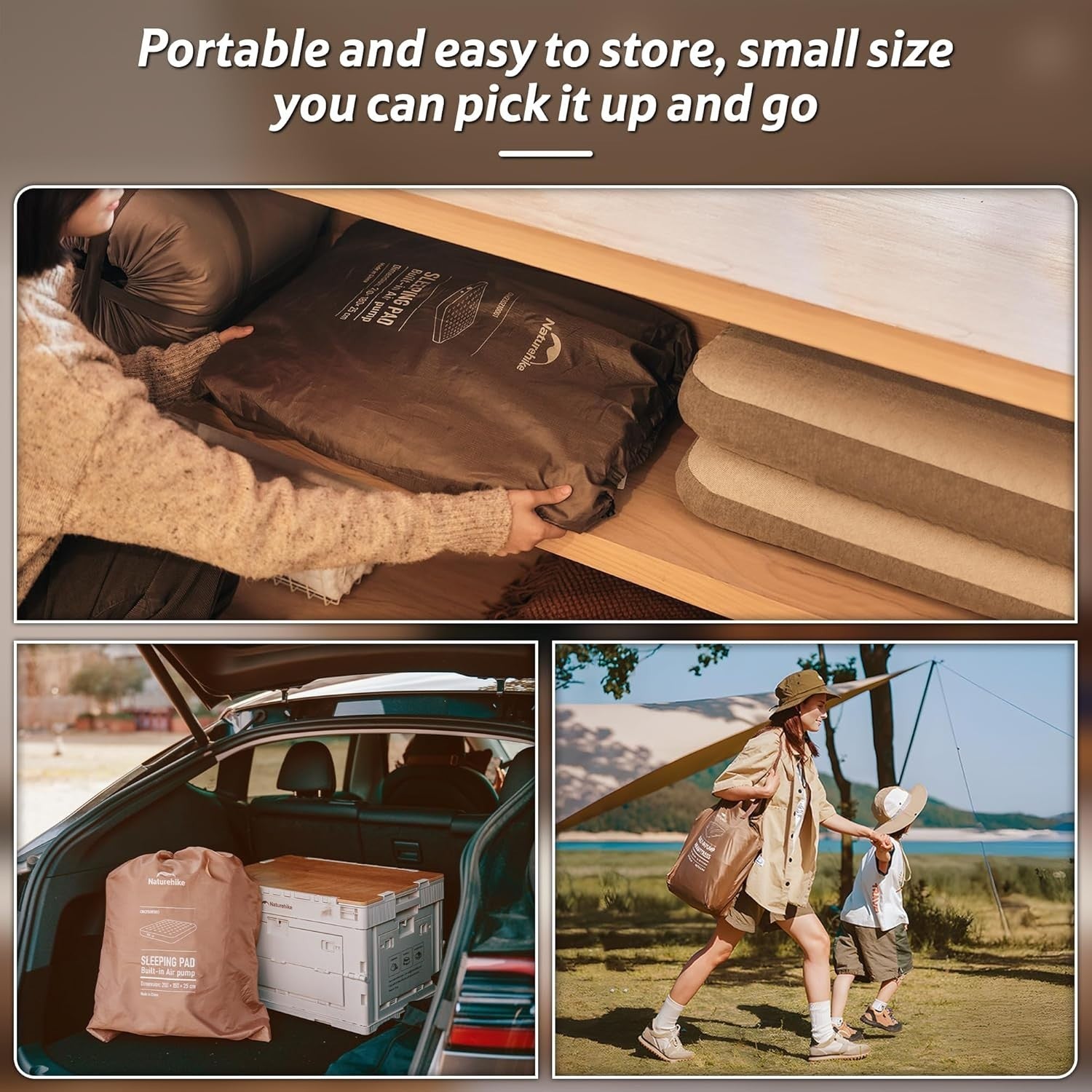 Double Air Mattress with Rechargeable Pump & Comfortable Camping Bed