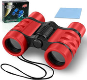 Kids 4x30 Red Shockproof Binoculars | Outdoor Explorer Toy Ages 3–12
