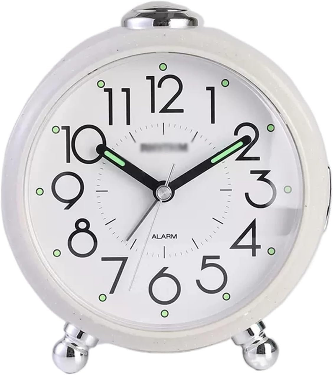 Silent Analog Alarm Clock Night Light Snooze Round Bedside for Heavy Sleepers