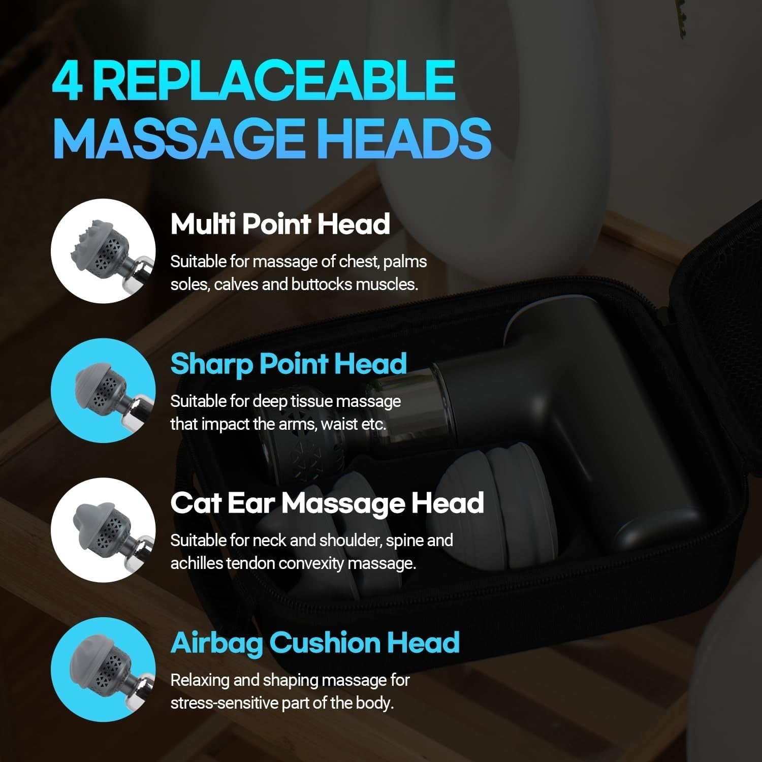 Hot & Cold Massage Gun Deep Tissue Muscle Relief 8 Levels Long Battery
