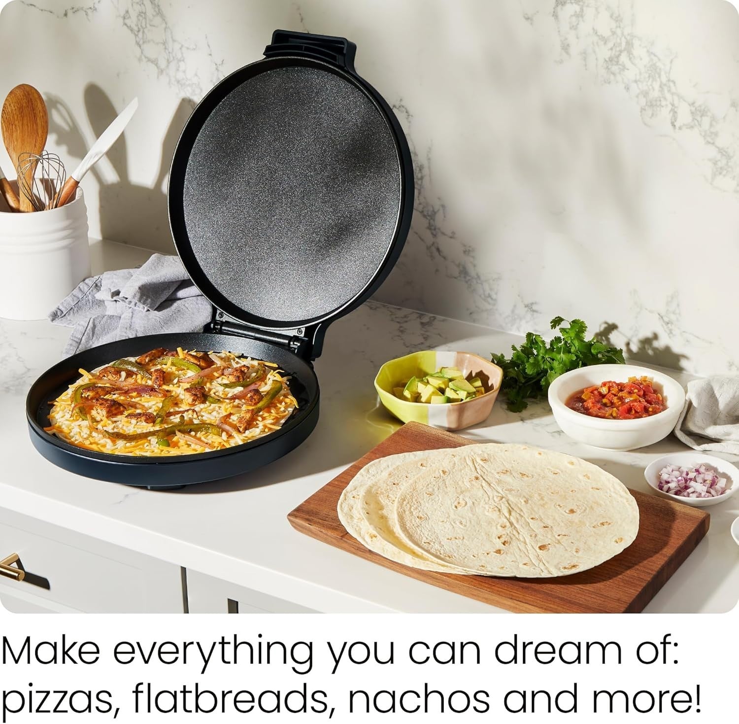 Electric Pizza Oven Non Stick Omelette Crepe Tortilla Maker 30cm High Heat