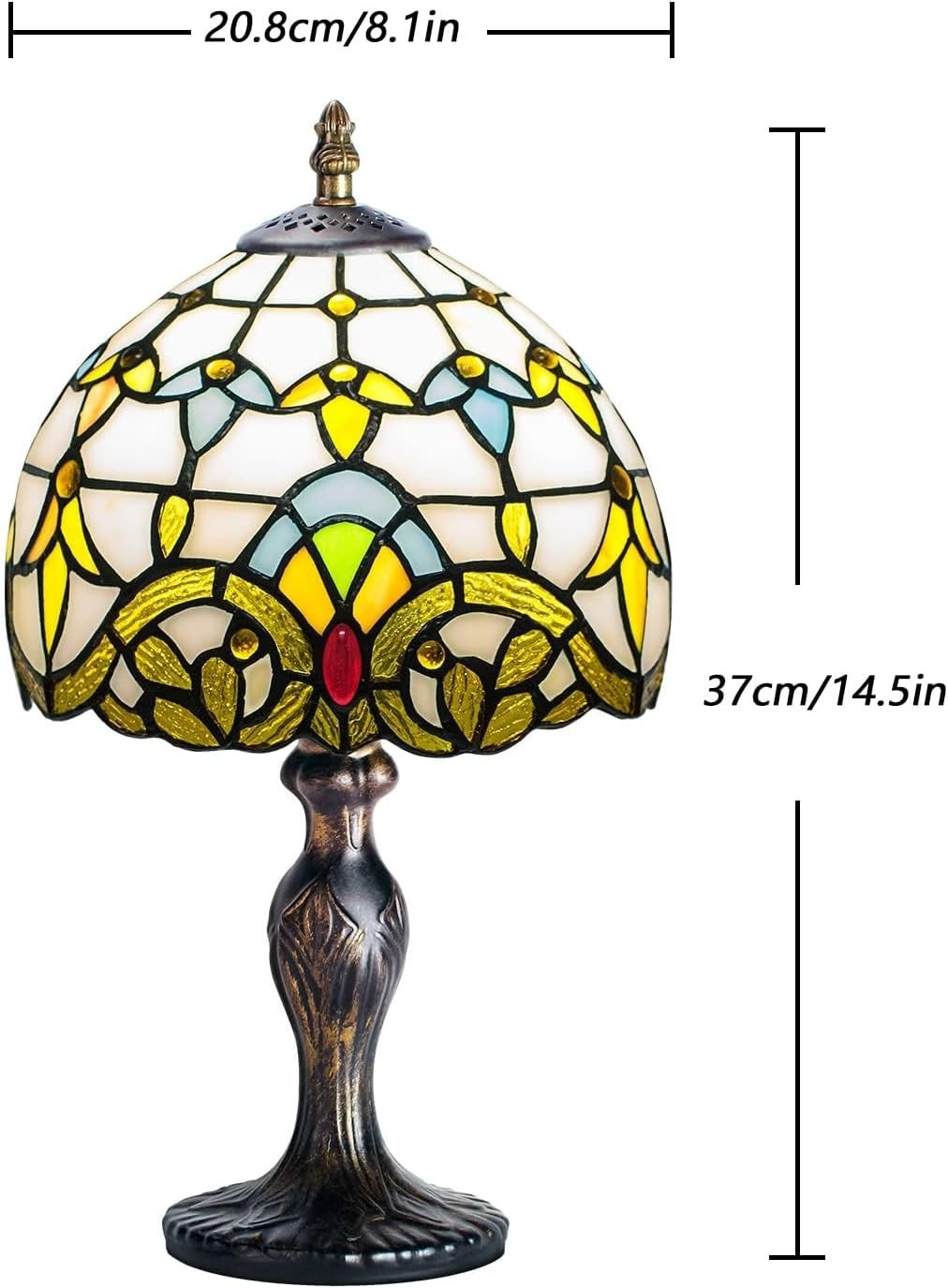 Elegant Stained Glass Table Lamp Vintage Style Desk & Bedside Light