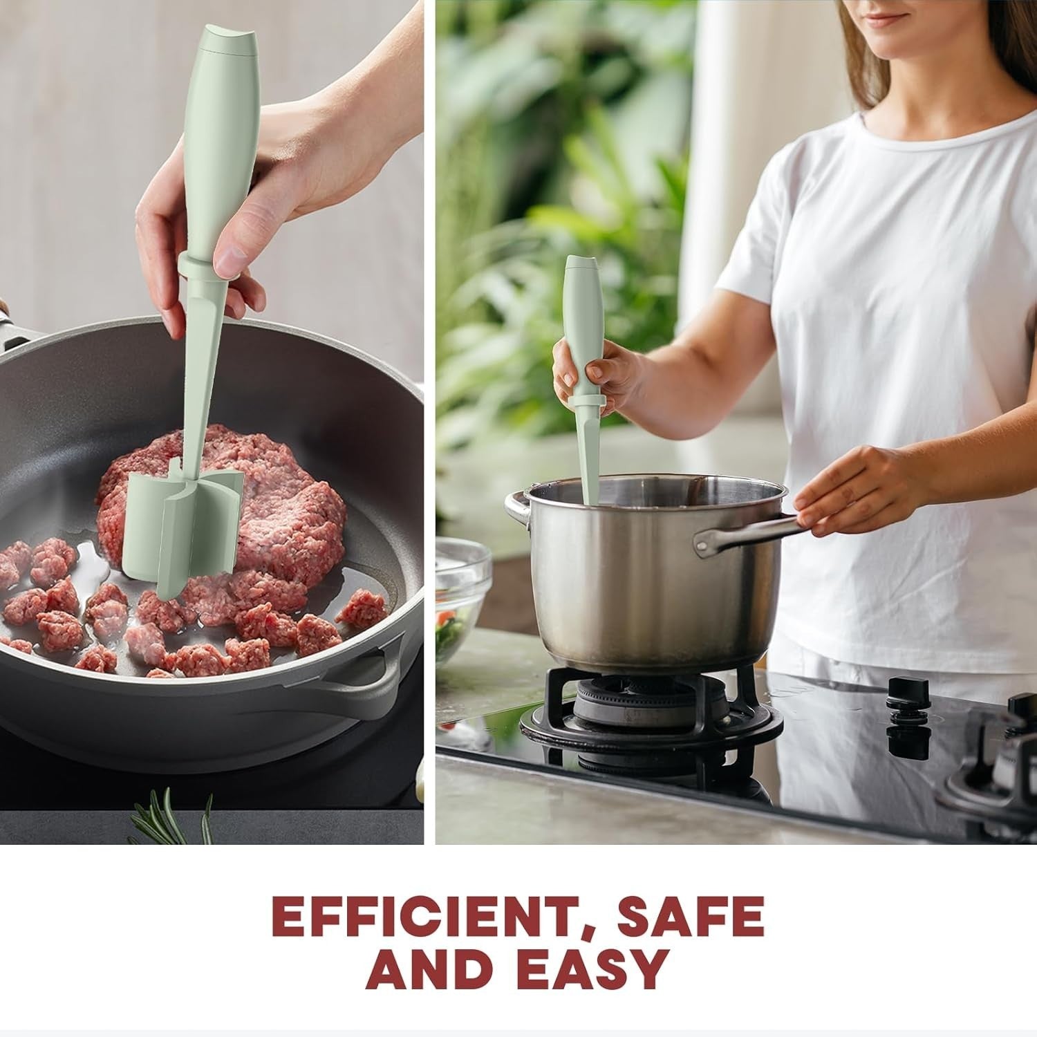 Hamburger Meat Chopper Ground Beef Masher Heat Resistant Green
