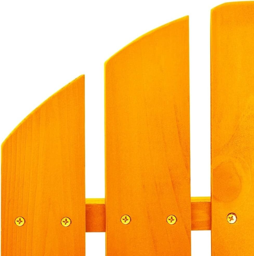 Orange Outdoor Wooden Rocking Chair, Ergonomic Patio Seat, Weatherproof