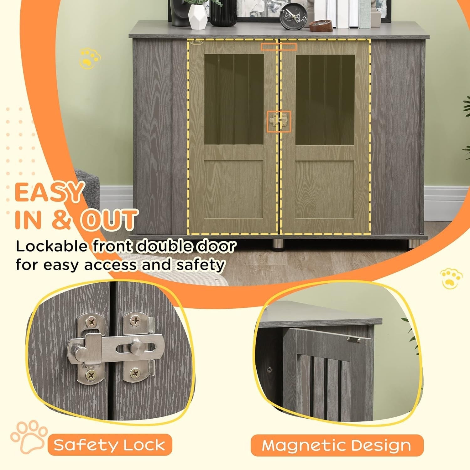 XL Dog Crate Furniture Table 114x60x82cm – Indoor Kennel for Large Breeds