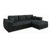 Modern Corner Sofa Bed with Chaise Storage L-Shape 250x150cm Grey