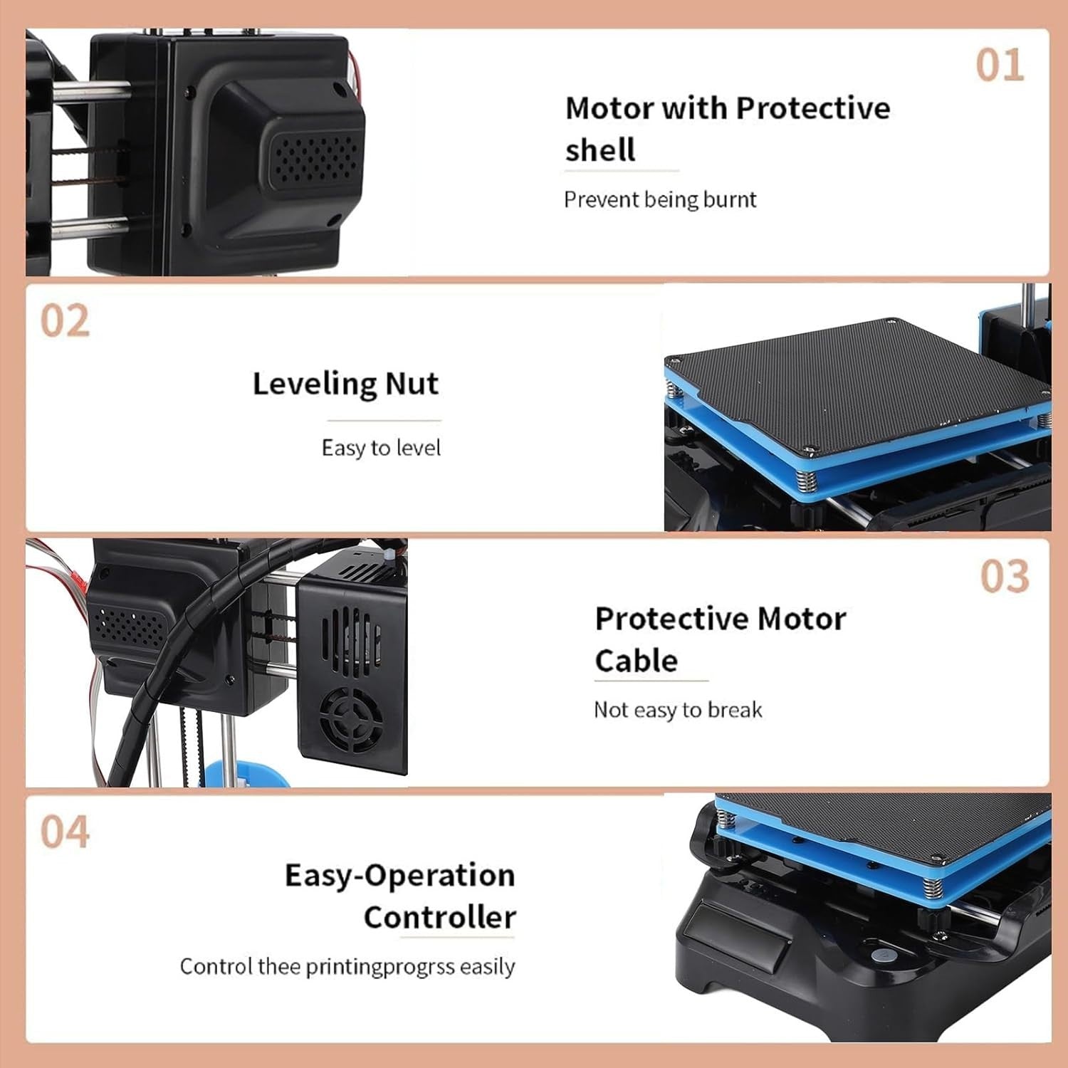 Small Portable 3D Printer Fast Heating Compact Magnetic Bed PLA TPU
