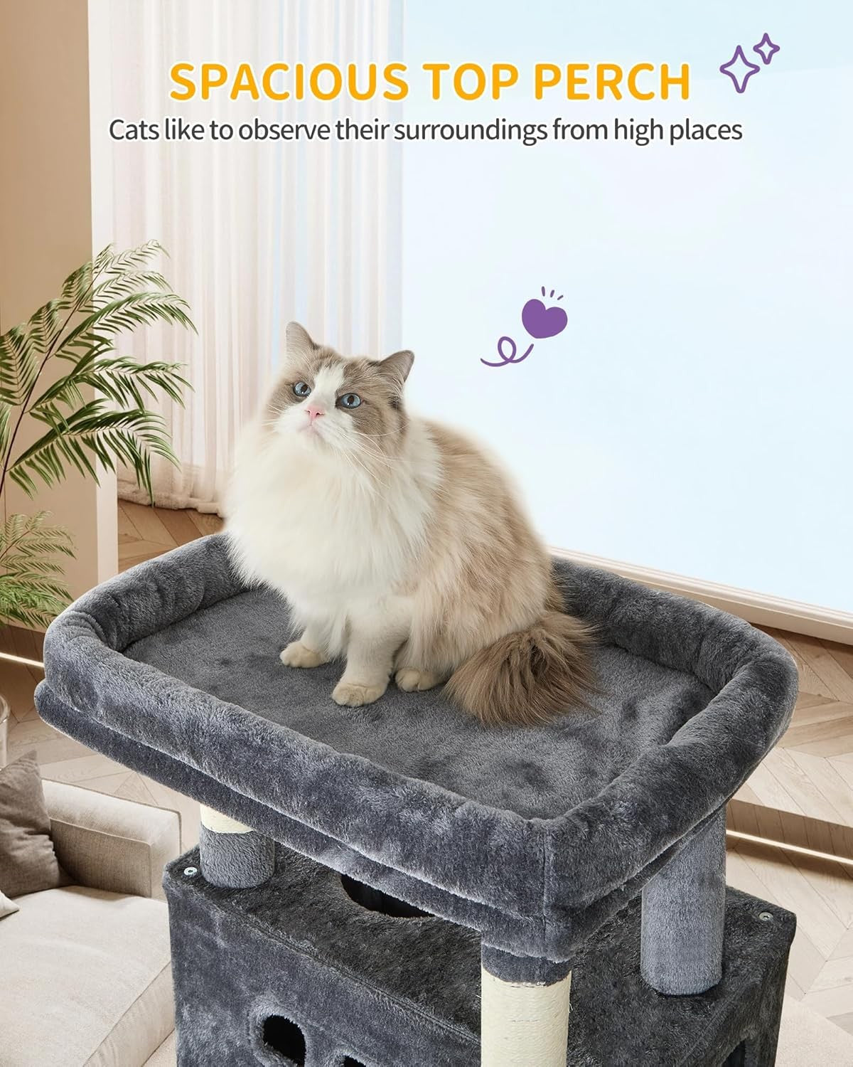 170cm Tall Cat Tree Tower Multi-Level Scratching Posts Condos Large Cats