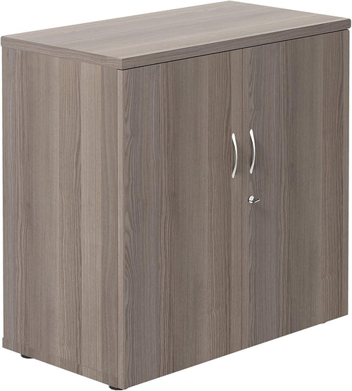 Grey Oak Office Cupboard Double Door Lockable Storage Cabinet with Shelf