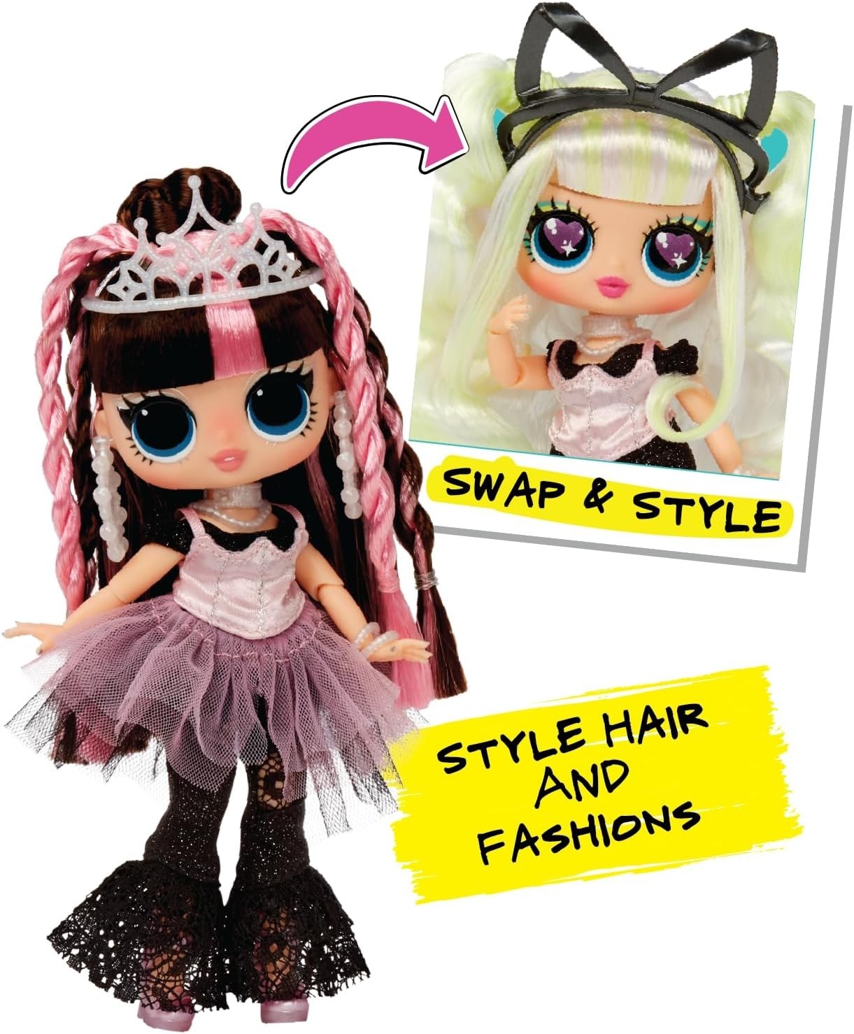 Swap Head Fashion Doll Styling Head 20+ Surprises Outfits Set