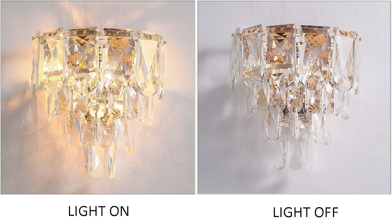 Gold Crystal Wall Light E14 Modern Sconce for Bedroom Hotel Hallway