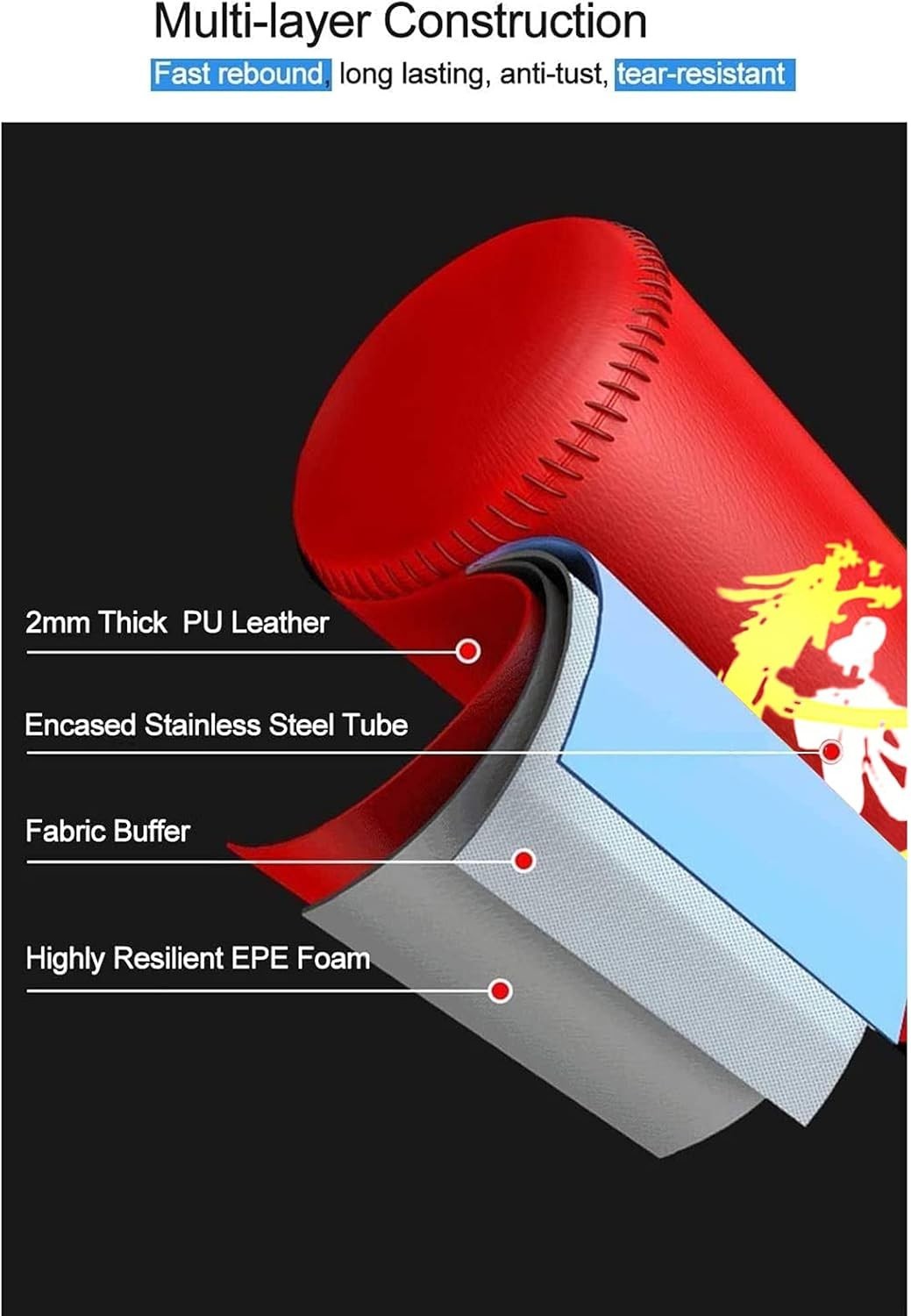 4ft Free Standing Punch Bag Kids Teens Karate Taekwondo MMA Trainer