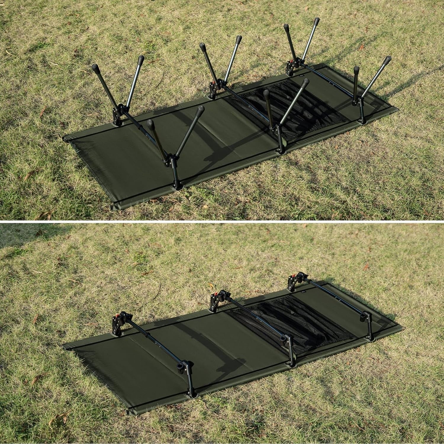 Heavy Duty Folding Camping Cot Adjustable Bed 330lbs Portable Outdoor