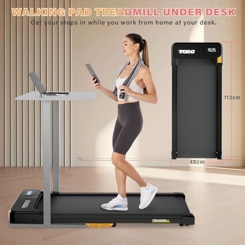 6% Incline Under-Desk Walking Pad 2.5HP, Compact 3-in-1 Treadmill Home Office