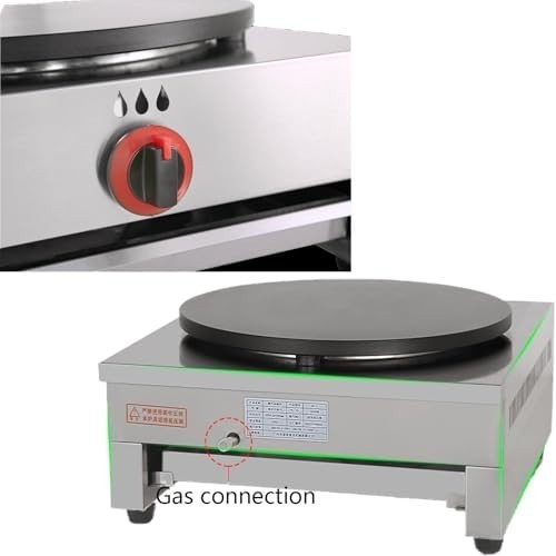 Commercial 15.7" Crepe Maker Gas Hot Plate Non-Stick Griddle for Pancakes & Eggs