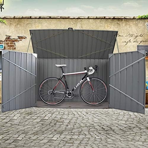 Galvanized Metal Garden Shed 0.88x2.25x1.25m Outdoor Tool & Bike Storage
